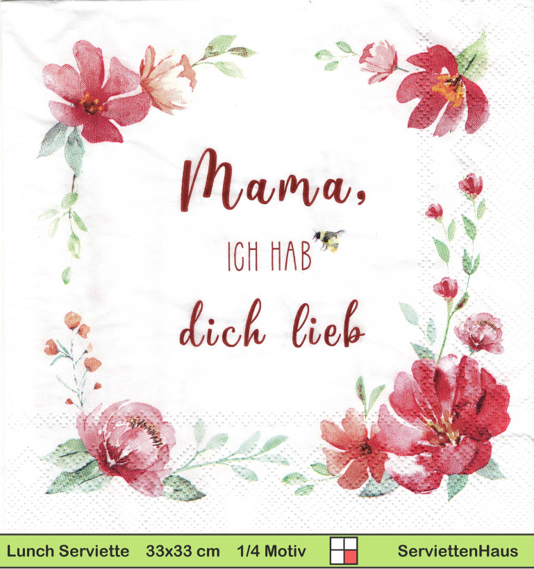 Mama ich hab dich lieb - 1 Paket mit 20 Servietten